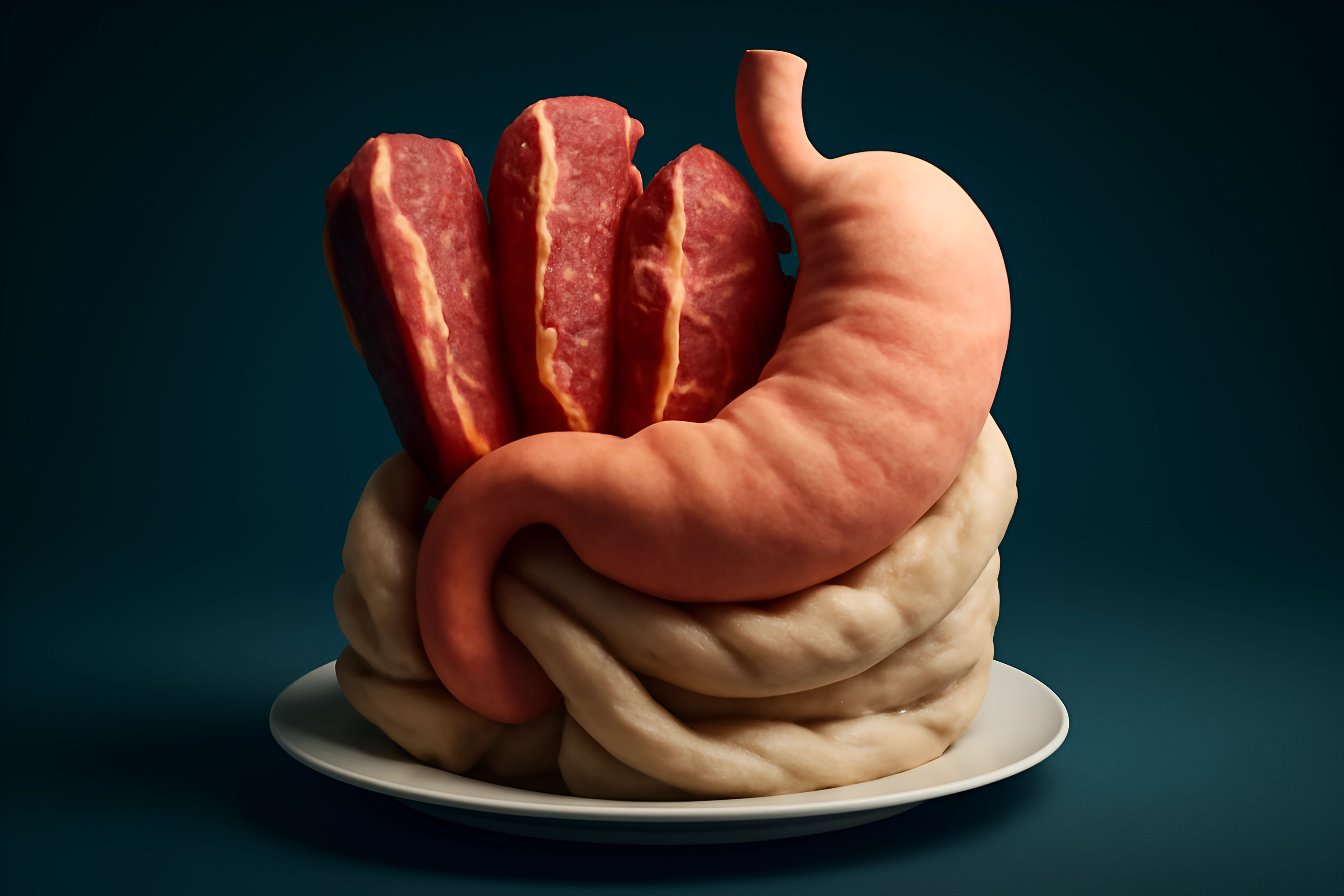Artistic meat sculpture display