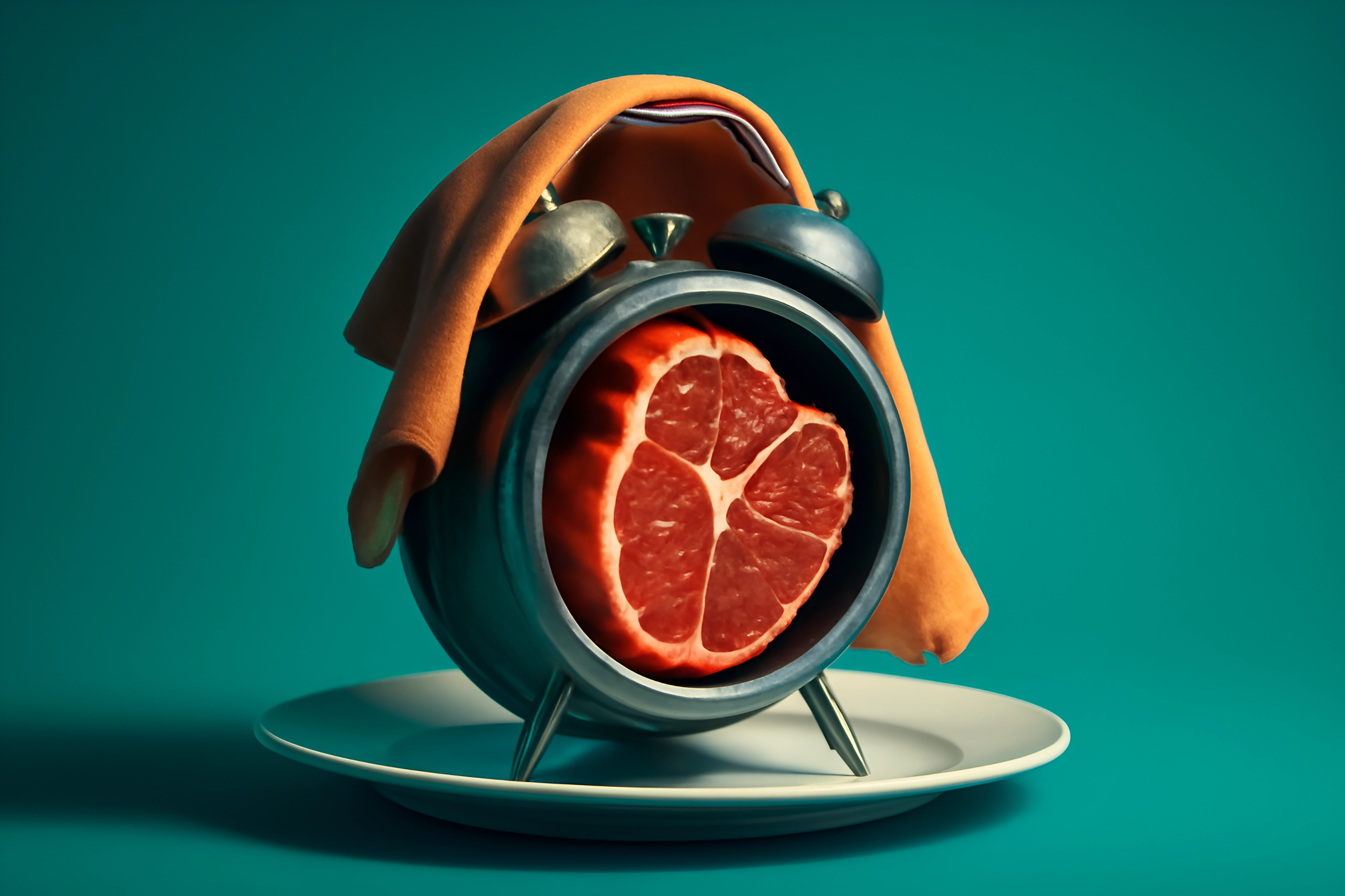 Alarm clock with grapefruit design