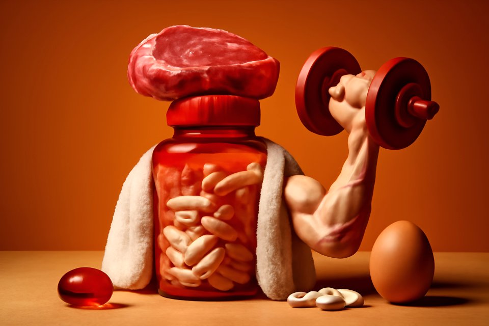 Unique fitness supplement illustration