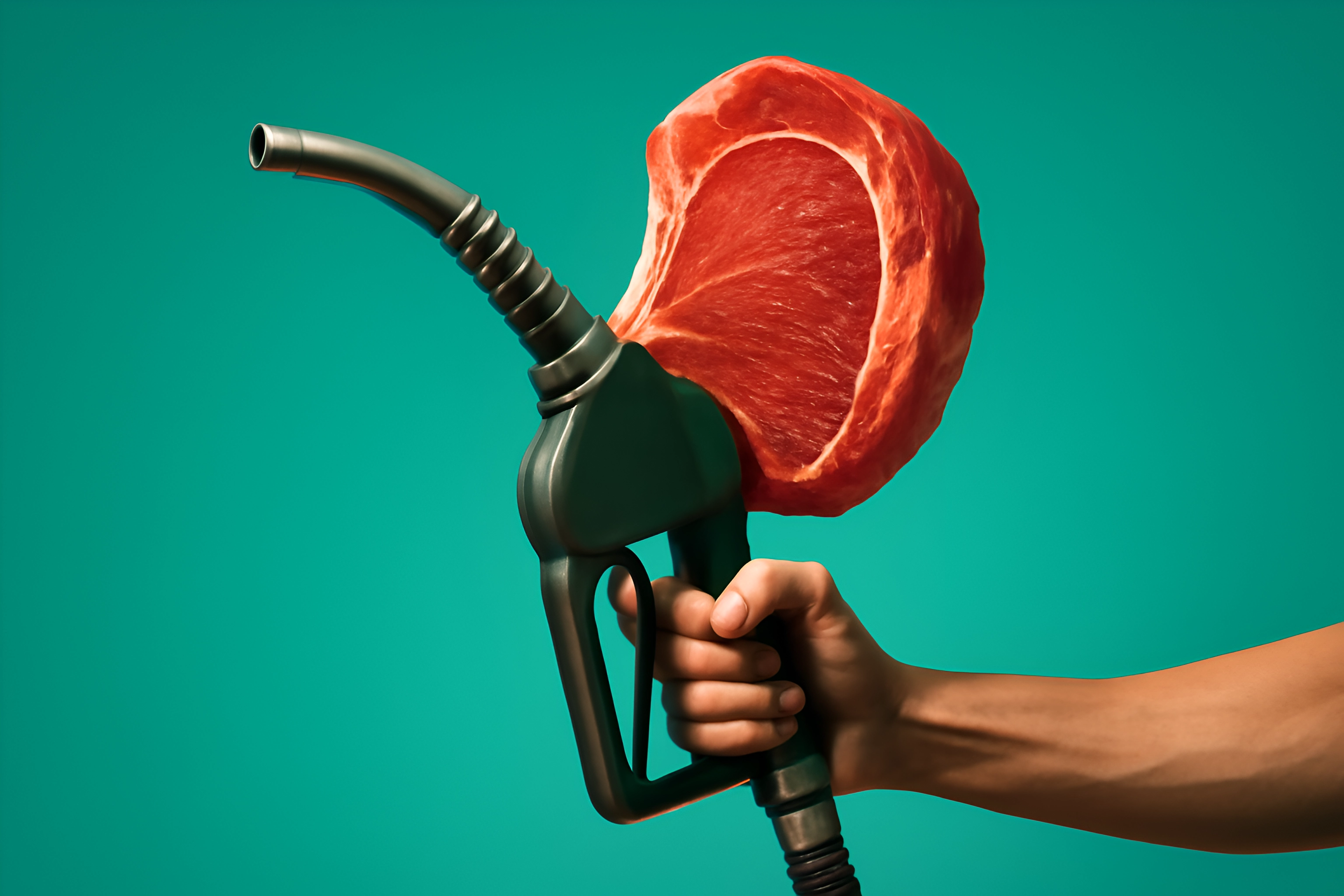 Fuel pump with steak attachment