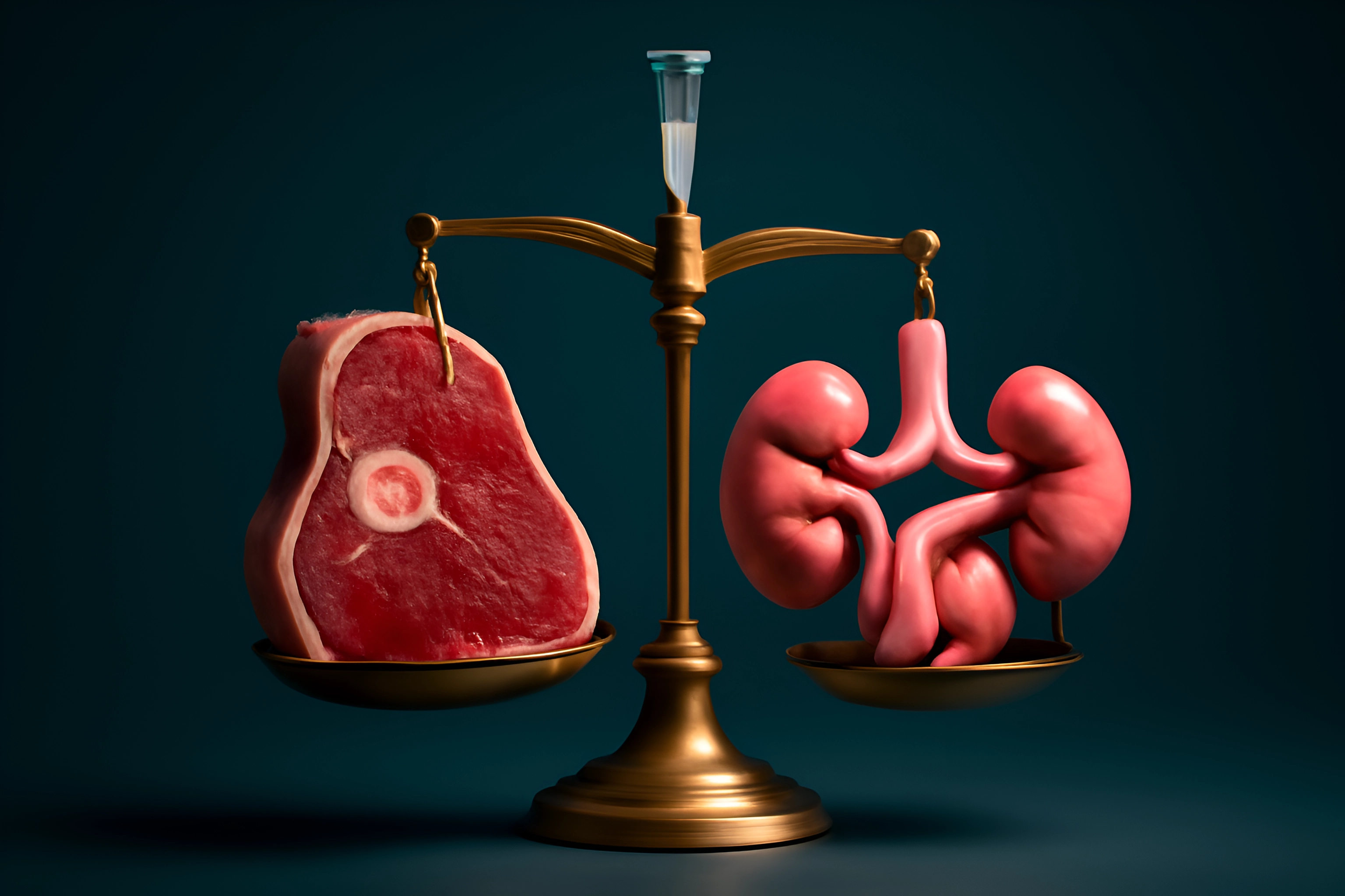 Scales comparing meat and organs