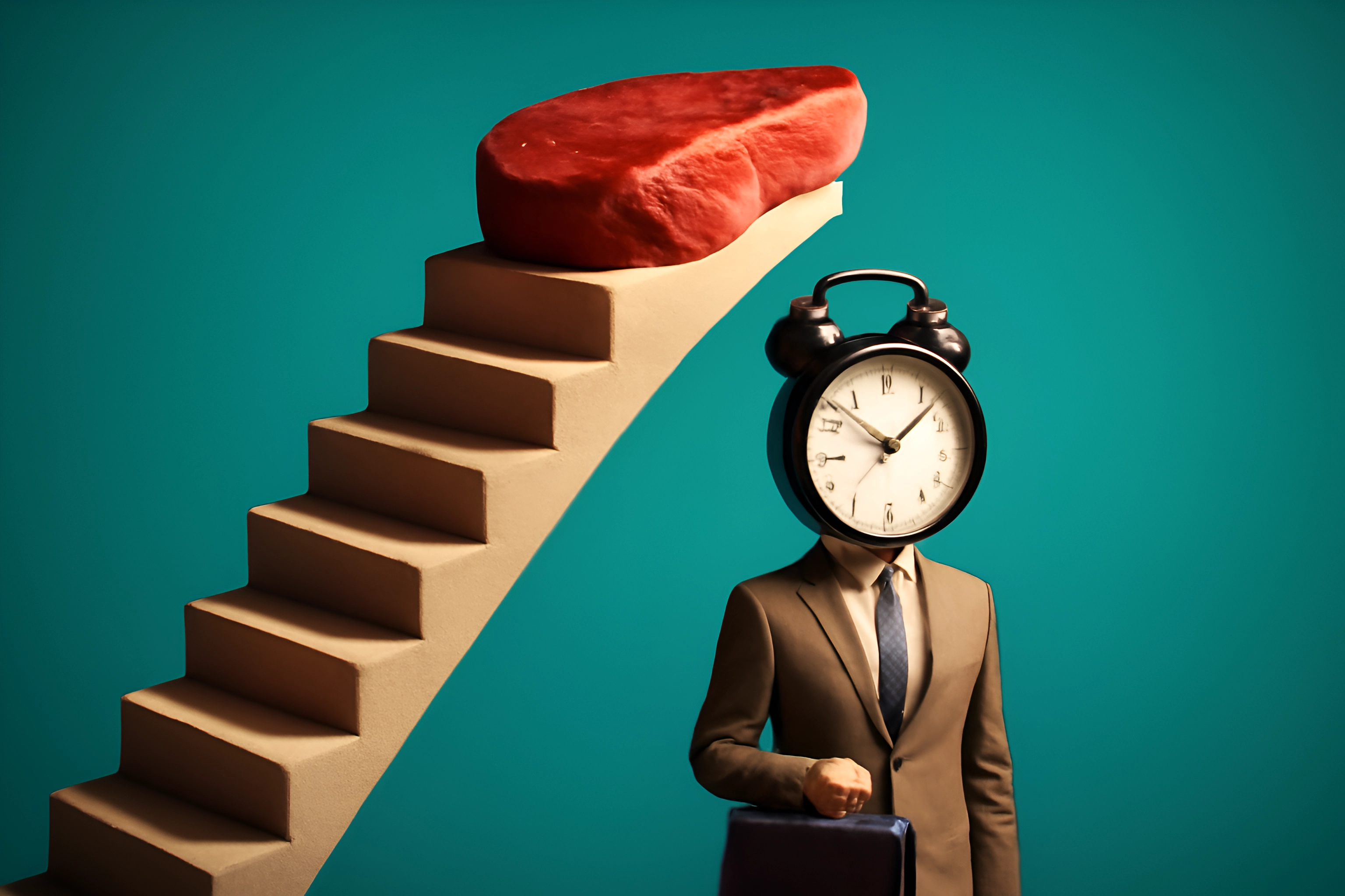 Surreal time and ambition illustration