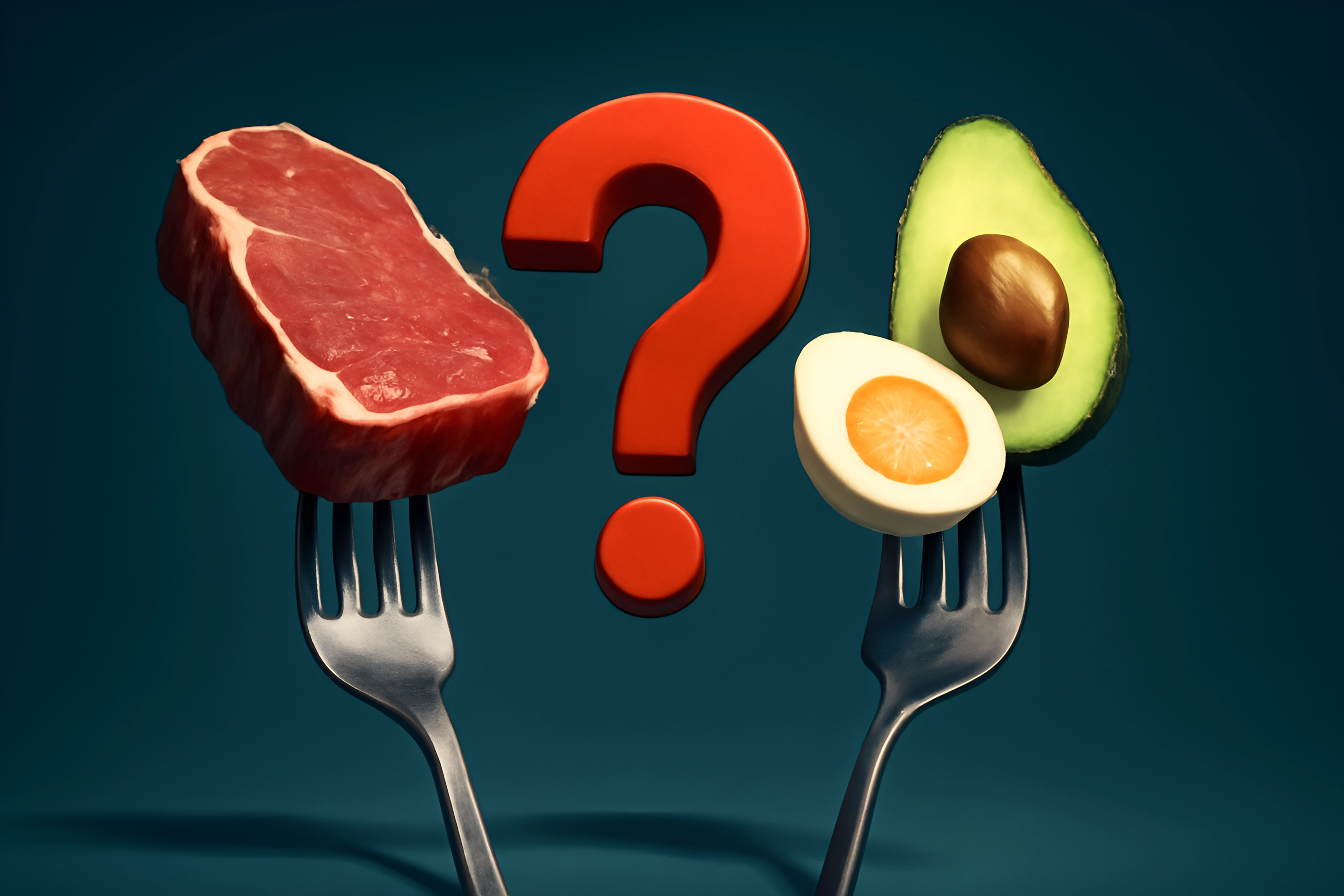Meat, avocado, and egg comparison