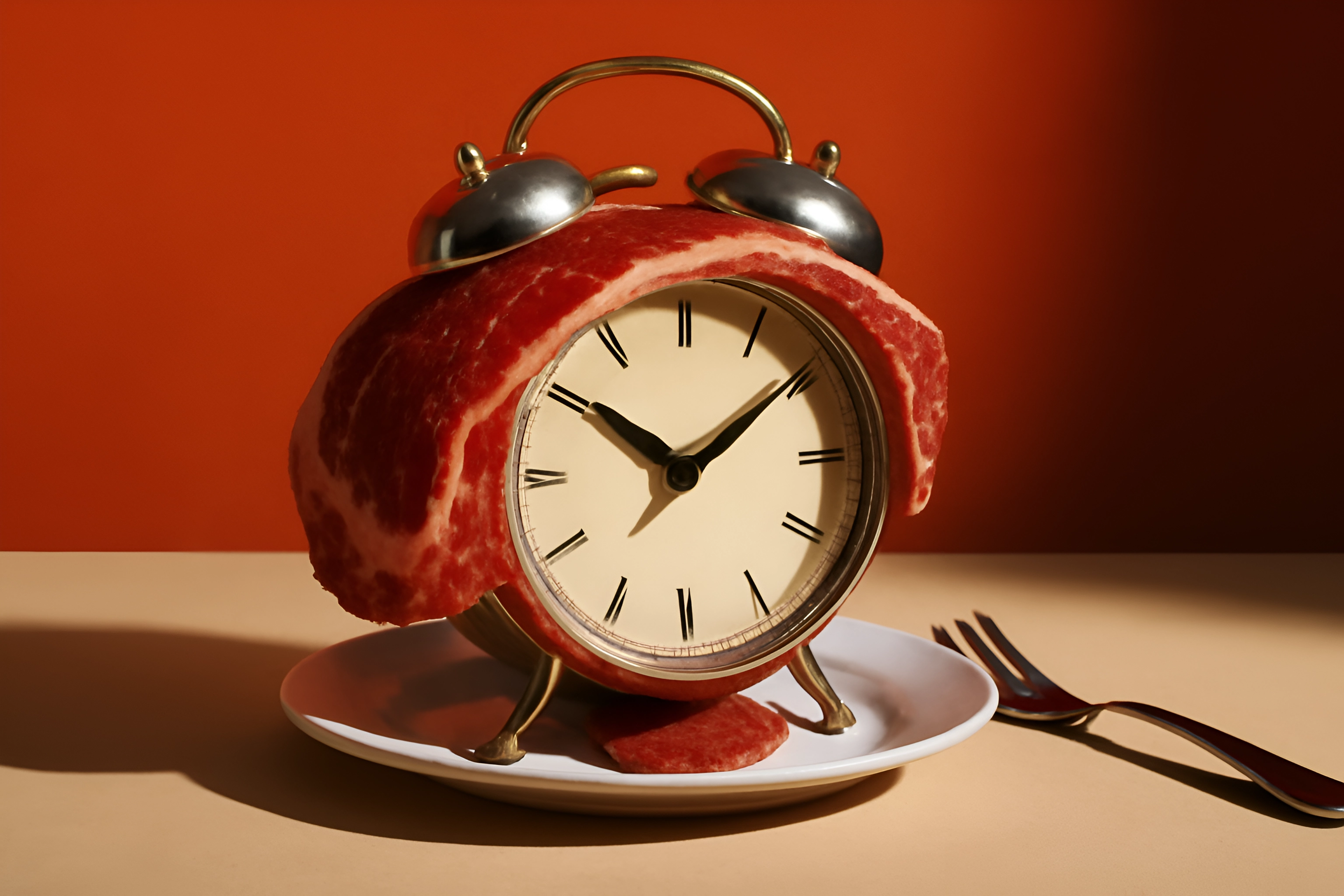 Clock with meat design