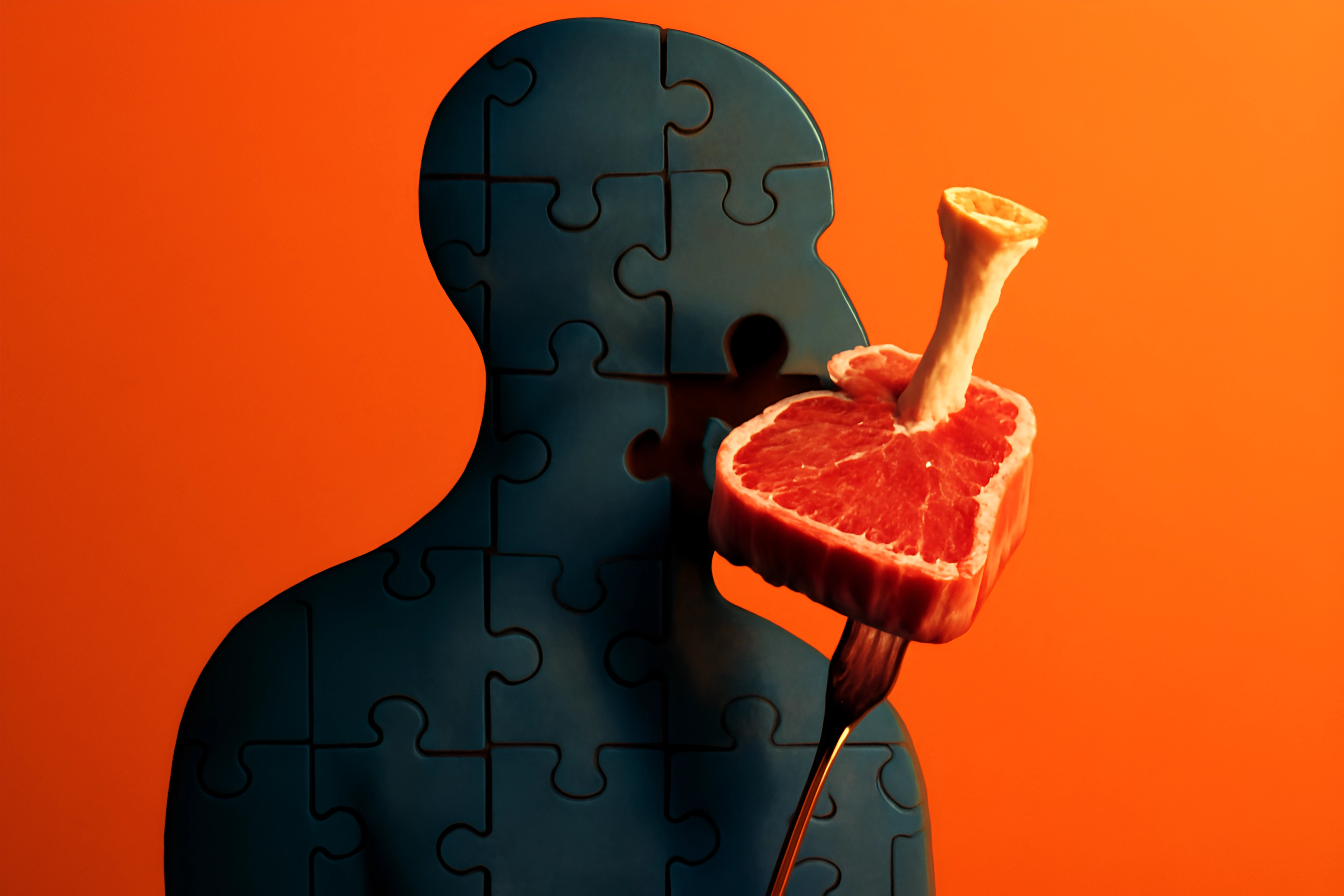 Figure d'un puzzle associant un pamplemousse et un os