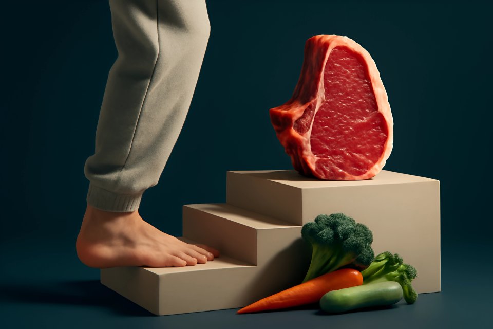 Disposizione di carne fresca e verdure