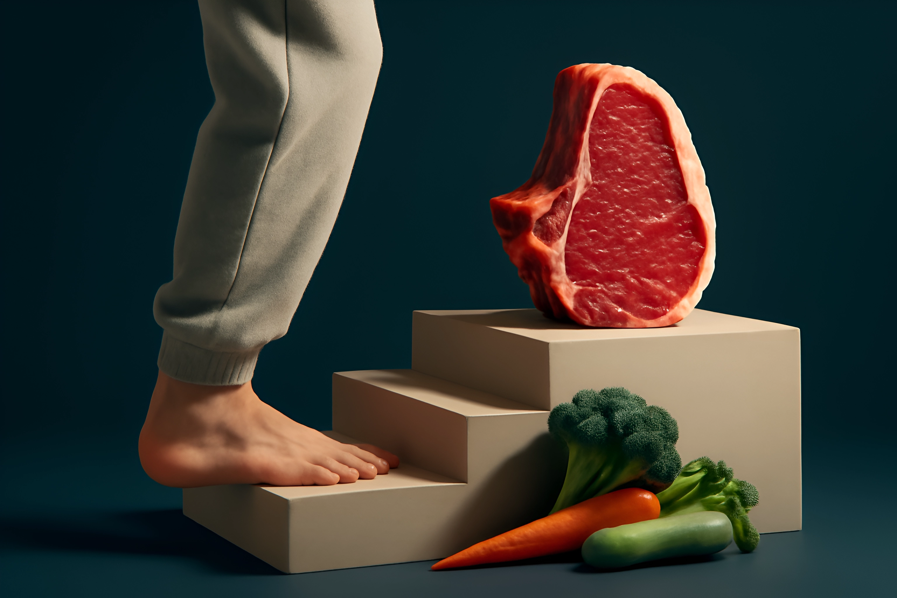 Fresh meat and vegetables arrangement