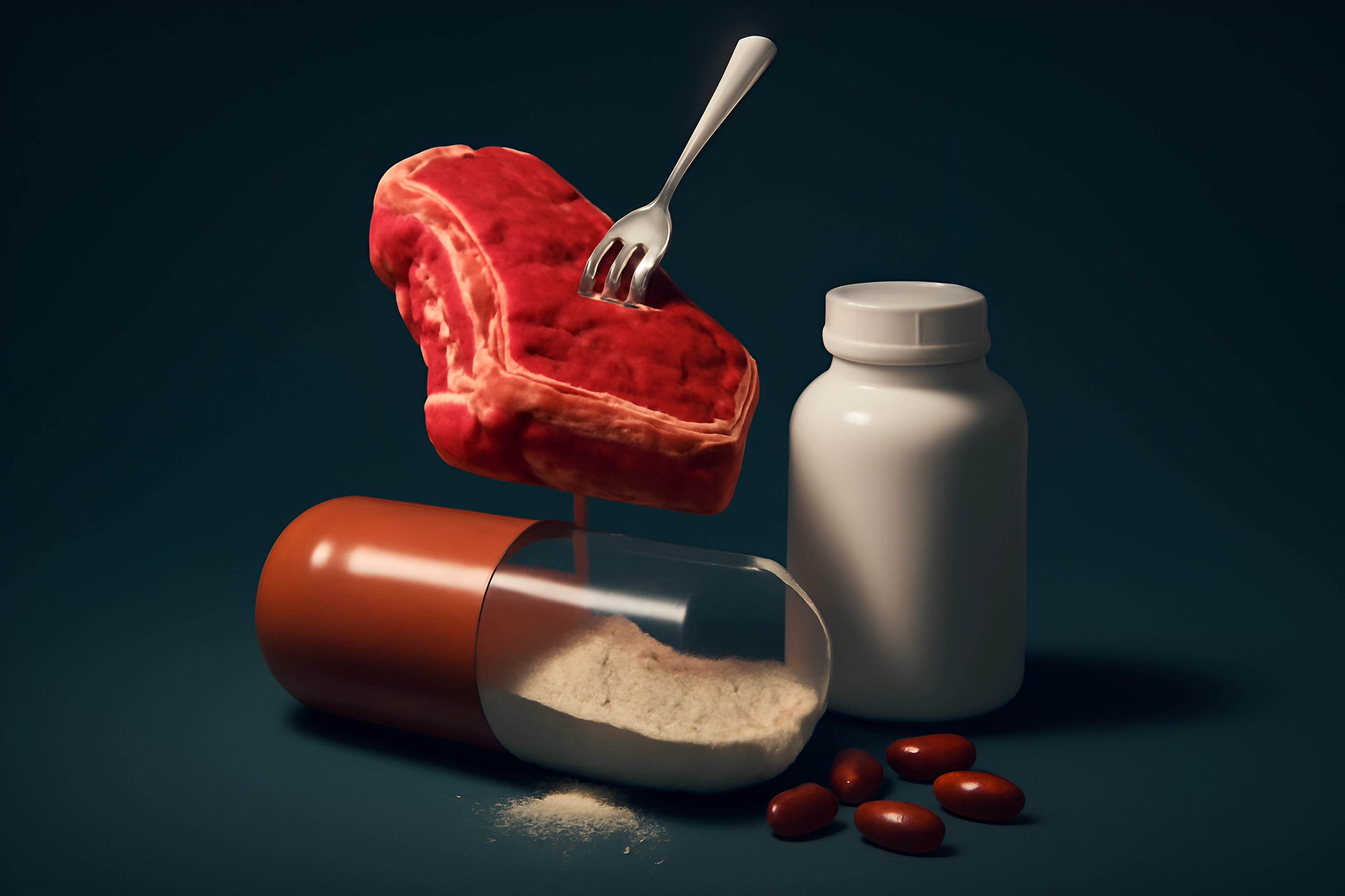 Steak and supplements creative display